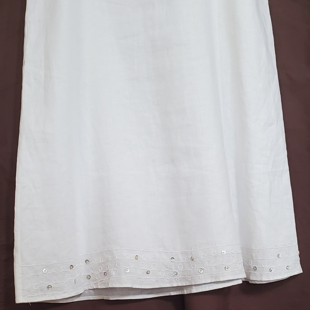 Ecologie Women's White Linen Long Skirt, Sz 12 - Picture 3 of 11
